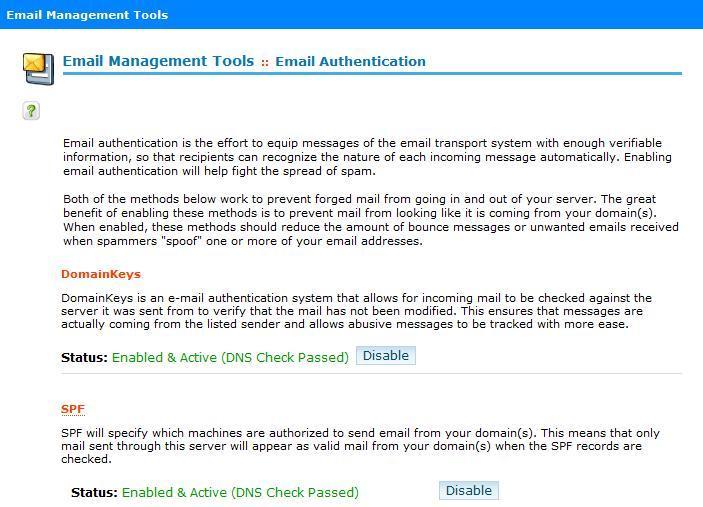 Email Authentication Enabled